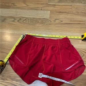 Red lululemon shorts